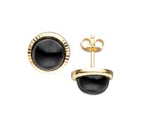 Paar Ohrstecker JOBO "Ohrringe Goldohrringe rund 10 mm", schwarz, schwarz, Ohrringe, Damen, 10,3mm, Gelbgold 333, 333 Gold mit Onyx (54952846-0) schwarz, schwarz
