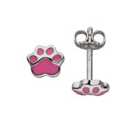 Paar Ohrstecker JOBO "Ohrringe Kinderohrringe Pfote rosa 5 mm", rosa, Ohrringe, Jungen, Silber 925 (Sterlingsilber), 925 Silber (15842647-0) rosa