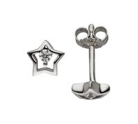 Paar Ohrstecker JOBO "Ohrringe Kinderohrringe Stern 5 mm", silber 925, weiß, Ohrringe, Jungen, Silber 925 (Sterlingsilber) (10159534-0) silber 925, weiß