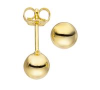 Paar Ohrstecker JOBO "Ohrringe Kugel Kugelohrringe 6 mm", goldfarben, Ohrringe, Damen, 6mm, Silber 925 (Sterlingsilber), 925 Silber vergoldet (38119561-0) goldfarben