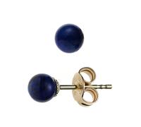 Paar Ohrstecker JOBO "Ohrringe Kugel Kugelohrringe blau 4 mm", blau, blau, Ohrringe, Damen, 4mm, Gelbgold 585, 585 Gold mit Lapislazuli (75167857-0) blau, blau
