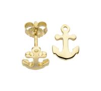 Paar Ohrstecker JOBO "Ohrringe mit Anker-Motiv", gelb (gelbgold 375), Ohrringe, Damen, Gelbgold 375, 375 Gold (39142629-0) gelbgold 375