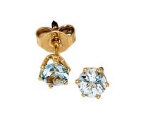 Paar Ohrstecker JOBO "Ohrringe mit Aquamarin", gelb (gelbgold 585), Ohrringe, Damen, 4,4mm, Gelbgold 585, 585 Gold (17452554-0) gelbgold 585
