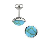 Paar Ohrstecker JOBO "Ohrringe mit Türkis-Imitation", grün, Ohrringe, Damen, 10,6mm, Silber 925 (Sterlingsilber), 925 Silber (56393547-0) grün