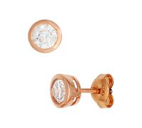 Paar Ohrstecker JOBO "Ohrringe rund 6 mm", roségoldfarben, Ohrringe, Damen, 6,6mm, Silber 925 (Sterlingsilber), 925 Silber roségold vergoldet mit Zirkonia (74971368-0) roségoldfarben