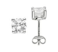 Paar Ohrstecker JOBO "Ohrringe Silberohrringe 7 mm", silber 925, weiß, Ohrringe, Damen, Silber 925 (Sterlingsilber), 925 Silber mit 2 Zirkonia (72463639-0) silber 925, weiß