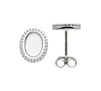 Paar Ohrstecker JOBO "Ohrringe Silberohrringe oval 11 mm", silber 925, Ohrringe, Damen, Silber 925 (Sterlingsilber), 925 Silber rhodiniert mit Perlmutt (65267850-0) silber 925