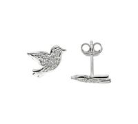 Paar Ohrstecker JOBO "Ohrringe Silberohrringe Vogel 8 mm", silber 925, weiß, Ohrringe, Damen, Silber 925 (Sterlingsilber), 925 Silber mit 34 Zirkonia (88000243-0) silber 925, weiß