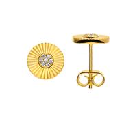 Paar Ohrstecker JOBO "Ohrringe Teller 8 mm", goldfarben, weiß, Ohrringe, Damen, 8,8mm, Silber 925 (Sterlingsilber) (25792334-0) goldfarben, weiß