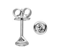 Paar Ohrstecker JOBO "Ohrringe Weißgoldohrringe Solitär 4,1 mm", weißgold 585, Ohrringe, Damen, 4,1mm, SI = kleine Einschlüsse, Diamanten Weißgold 585, Diamanten, Weißgold 585, 585 Weißgold mit 2 Diam