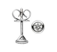 Paar Ohrstecker JOBO "Ohrringe Weißgoldohrringe Solitär 5 mm", weißgold 585, Ohrringe, Damen, 4,9mm, Diamanten Weißgold 585, Diamanten, Weißgold 585, 585 Weißgold mit 2 Diamanten 0,24 ct. (56898746-0)