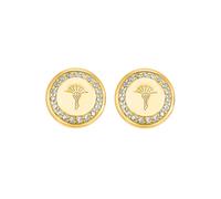 Paar Ohrstecker JOOP "2030947", gold (gelbgoldfarben, weiß, kristallweiß), Ohrringe, Damen, 10mm, Silber 925 (Sterlingsilber), mit Zirkonia (synth.) (53439866-0) gelbgoldfarben, weiß, kristallweiß