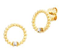 Paar Ohrstecker JULIE JULSEN "925/- Sterling Silber rhodiniert/vergoldet rund 80 Zirkonia", gold (gold, weiß), Ohrringe, Damen, one-size, Silber 925 (Sterlingsilber), Paar Ohrstecker (43664243-0)