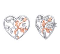 Paar Ohrstecker JULIE JULSEN "925/- Sterling Silber teils rosé vergoldet Zirkonia", bunt (mehrfarbig, weiß), Ohrringe, Damen, one-size, Silber 925 (Sterlingsilber), Paar Ohrstecker (62594051-0)