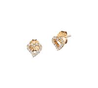 Paar Ohrstecker JULIE JULSEN "925/- Sterling Silber vergoldet Herz mit Zirkonia", gelb (gelb, weiß), Ohrringe, Damen, one-size, Silber 925 (Sterlingsilber), Paar Ohrstecker (32357966-0)