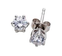 Smart Jewel Ohrstecker Zirkonia in Krappenfassung, Silber 925, silber silber