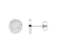 Paar Ohrstecker LEONARDO "Matrix Lusso", silber (edelstahlfarben, transparent), Ohrringe, Damen, 10mm, Edelstahl, mit Glassteinen (257589-0) edelstahlfarben, transparent