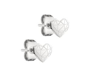 Paar Ohrstecker LIEBESKIND BERLIN "Herz", silber (edelstahlfarben), Ohrringe, Damen, Edelstahl (13005105-0) edelstahlfarben