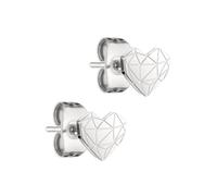 Paar Ohrstecker LIEBESKIND BERLIN "Herz", silber (edelstahlfarben), Ohrringe, Damen, Edelstahl, Paar Ohrstecker (13005105-0)