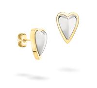 Paar Ohrstecker LIEBESKIND BERLIN "Metal Heart, Herz", edelstahlfarben, gelbgoldfarben, Ohrringe, Damen, Edelstahl (68197744-0) edelstahlfarben, gelbgoldfarben