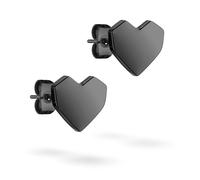Paar Ohrstecker LIEBESKIND BERLIN "Schmuck Edelstahl Urban Heart Herz", schwarz, Ohrringe, Damen, Edelstahl (85462104-0) schwarz