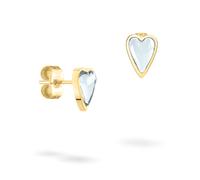 Paar Ohrstecker LIEBESKIND BERLIN "Schmuck Geschenk Edelstahl Ohrringe Glass Heart", gelbgoldfarben, transparent, transparent, Ohrringe, Damen, Edelstahl, mit Glasstein (28166711-0) gelbgoldfarben, tr