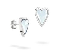Paar Ohrstecker LIEBESKIND BERLIN "Schmuck Geschenk Edelstahl Ohrringe Glass Heart", silber (edelstahlfarben, transparent, transparent), Ohrringe, Damen, Edelstahl, mit Glasstein (99339936-0) edelstah