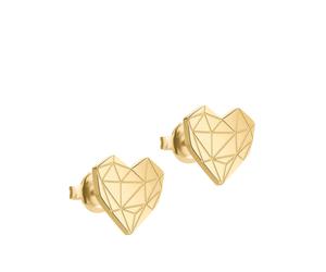 Paar Ohrstecker LIEBESKIND BERLIN "Schmuck Geschenk Edelstahl Ohrringe Herz", gold (gelbgoldfarben), Ohrringe, Damen, Edelstahl (89714017-0) gelbgoldfarben