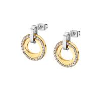 Paar Ohrstecker LOTUS "Essentials", gelbgoldfarben, edelstahlfarben, kristallweiß, kristallweiß, Ohrringe, Damen, 16mm, Edelstahl, mit Glasstein (56147722-0) gelbgoldfarben, edelstahlfarben, kristallw