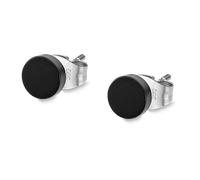 Paar Ohrstecker LOTUS "Men's Earrings", schwarz, edelstahlfarben, Ohrringe, Herren, 6mm, Edelstahl (60604065-0) schwarz, edelstahlfarben