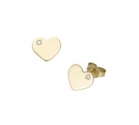 Paar Ohrstecker LUIGI MERANO "Herzform mit Brillanten, Gold 585", gold, Ohrringe, Damen, SI = kleine Einschlüsse, Gelbgold 585 (56725748-0) gold
