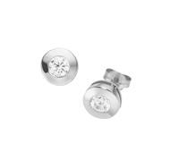 Paar Ohrstecker LUIGI MERANO "runde Form mit Zirkonia, Gold 375", weiß, Ohrringe, Damen, Weißgold 375 (17942961-0) weiß