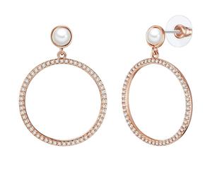 Paar Ohrstecker LULU & JANE "Set: LJ144", rosa (roségold, weiß), Ohrringe, Damen, 42,1,mit Zirkonia, Messing, Messing (54907256-0) roségold, weiß