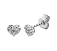 Paar Ohrstecker LYOMI "585/- Weißgold Herz 26 synth. Diam. 0,19ct.", weiß, weiß, Ohrringe, Damen, one-size, 0,19 VS = sehr kleine Einschlüsse, Gold, Paar Ohrstecker (10758252-0)