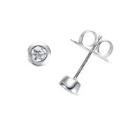 Paar Ohrstecker "mit Zirkonia, Silber 925" Gr. 4, silber, GIORGIO MARTELLO MILANO, Ohrringe, Damen, Ø 3mm, Silber 925 (Sterlingsilber) (19326763-4) silber