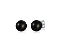 Paar Ohrstecker NENALINA "Basic Synthetische Perle 925 Silber", schwarz (silber), Ohrringe, Damen, onesize, ohne Stein, Silber 925 (Sterlingsilber) (72945515-0) silber
