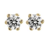 Paar Ohrstecker OROLINO "Gold 585 mit 2 natürlichen Brillanten zus. 0,25ct.", gelb (gelb, weiß), Ohrringe, Damen, one-size, 0,25 SI = kleine Einschlüsse, Gold (626104-0) gelb, weiß