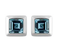 Paar Ohrstecker OROLINO "Gold 585 mit 2x Blautopas (beh.) London Blue", silber (silbergrau, blau), Ohrringe, Damen, one-size, Gold, Paar Ohrstecker (019888-0)