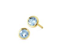 Paar Ohrstecker OROLINO "Gold 585 mit 2x Blautopas (beh.) Sky blue", gelb (gelb, hellblau), Ohrringe, Damen, one-size, Gold (42891421-0) gelb, hellblau