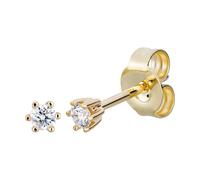 Paar Ohrstecker OROLINO "Gold 585 mit 2x Brillant zus. 0,10ct.", gelb (gelb, weiß), Ohrringe, Damen, one-size, 0,1 SI = kleine Einschlüsse, Gold (39341543-0) gelb, weiß