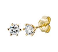 Paar Ohrstecker OROLINO "Gold 585 mit 2x Brillant zus. 0,50 ct.", gelb (gelb, weiß), Ohrringe, Damen, one-size, 0,5 SI = kleine Einschlüsse, Gold (75729111-0) gelb, weiß