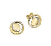 Ohrstecker 585/- Gelb- + Weißgold Brillant 585/- Gold Brillant weiß 1,2cm Glänzend 0,02ct Orolino mehrfarbig 001 (Artikelnummer: 5F029/90X001)