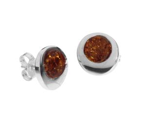 Paar Ohrstecker OSTSEE-SCHMUCK "- Alina poliert - Silber 925/000 - Bernstein" Gr. 12, silber (silber 925, silberfarben, weiß), Ohrringe, Damen, 12, Silber 925 (Sterlingsilber) (43085337-12) silber 925
