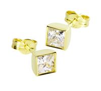 Paar Ohrstecker OSTSEE-SCHMUCK "Ostsee-Schmuck Ohrstecker Anna 5x5 mm Ohrstecker Anna 5x5 mm", gelb, Ohrringe, Damen, 5x5mmquadratisch, Gelbgold 333 (97059652-0) gelb