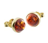 OSTSEE-SCHMUCK Paar Ohrstecker »- Classic 8 mm - Silber 925/000, vergoldet - Bernstein« (2-tlg)