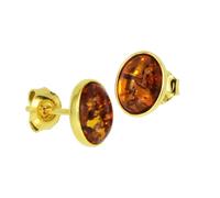 Paar Ohrstecker OSTSEE-SCHMUCK "Ostsee-Schmuck Ohrstecker Classic 8 x 6 mm", gelb, Ohrringe, Damen, 9 x 7mm, Silber 925 (Sterlingsilber) (27453442-0) gelb