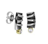 Paar Ohrstecker OSTSEE-SCHMUCK "- Emilia - Silber 925/000 & Gold 585/000 - Zirkonia" Gr. 13, silber (silber 925, silberfarben, weiß), Ohrringe, Damen, Silber 925 (Sterlingsilber) (34089823-13) silber 