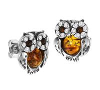 Paar Ohrstecker OSTSEE-SCHMUCK "Ostsee-Schmuck Ohrstecker Eule Ohrstecker Eule", weiß, Ohrringe, Damen, 12 x 12mm, Silber 925 (Sterlingsilber) (56230536-0) weiß