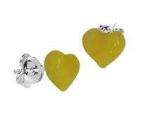 Paar Ohrstecker OSTSEE-SCHMUCK "Ostsee-Schmuck Ohrstecker Herz Ohrstecker Herz", weiß, Ohrringe, Damen, 6 x 7mm, Silber 925 (Sterlingsilber) (65539504-0) weiß