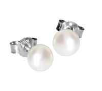 Paar Ohrstecker OSTSEE-SCHMUCK "Ostsee-Schmuck Ohrstecker Ingrid 6 Ohrstecker Ingrid 6", weiß, Ohrringe, Damen, 6,5mm, Silber 925 (Sterlingsilber) (91673307-0) weiß